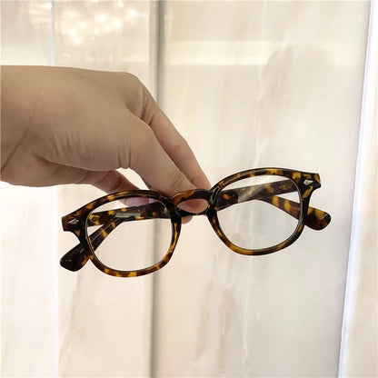 Vintage Rivet Round Glasses Man Johnny Depp Style Eyeglasses Brand Design Clear Transparent Lens Eyewear Small Frame Oculos